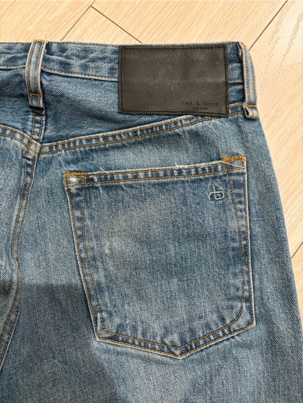 rag & bone Light Blue Straight Leg Jeans - Picture 5 of 6